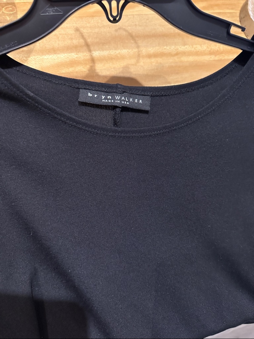 bryn Walker Black Long Sleeve Crewneck Tee
